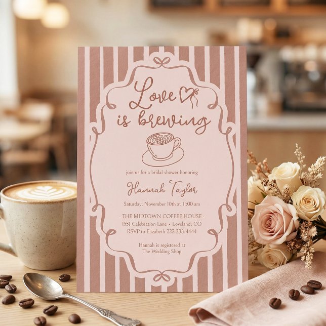 Love Is Brewing Coffee Bridal Shower Invitation (Creator Uploaded)