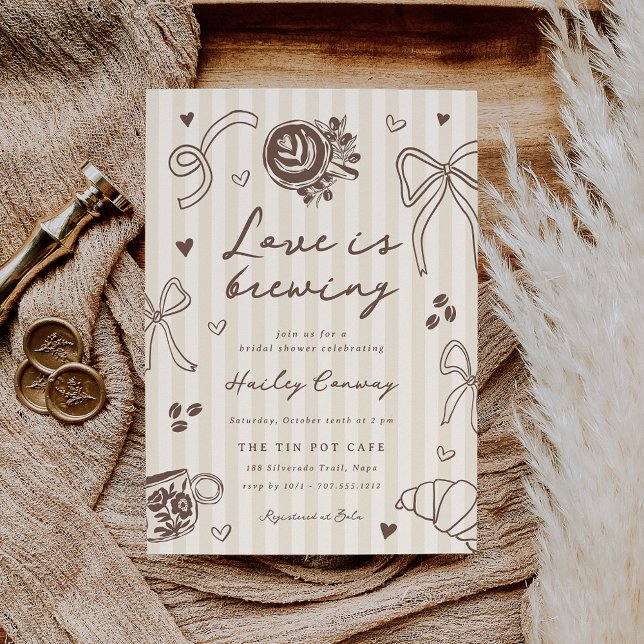 "Love is Brewing" Coffee Bridal Shower Invitation (Creator Uploaded)