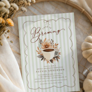 Love Is Brewing Coffee Bridal Shower  Invitation