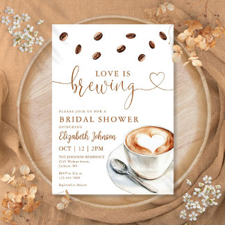 Love Is Brewing Coffee Bridal Shower Invitation