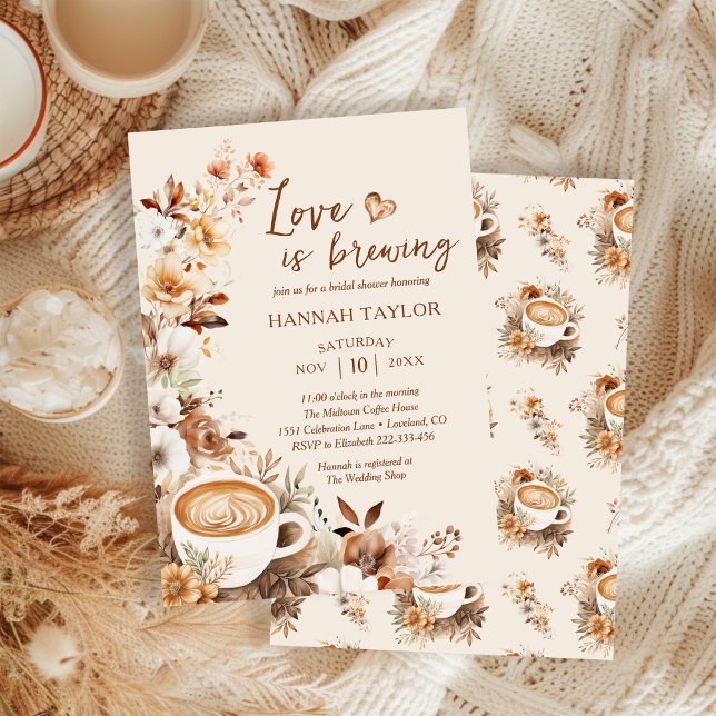 Love is Brewing Coffee Bridal Shower Invitation (Creator Uploaded)