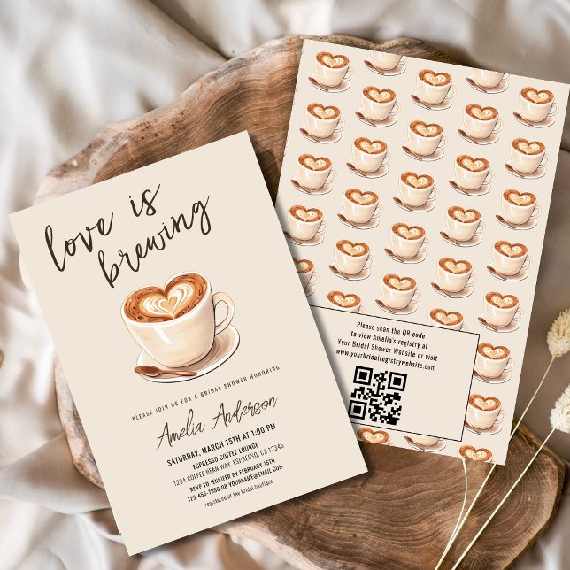 Love is Brewing Coffee Bridal Shower Invitation (Creator Uploaded)