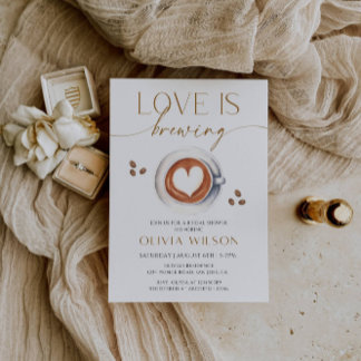 Love Is Brewing Coffee Bridal Shower Invitation