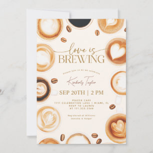 Love is Brewing Coffee Bridal Shower Invitation