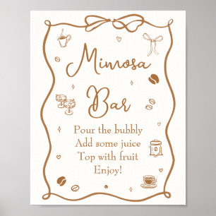 Love is Brewing Coffee Bridal Shower Mimosa Bar Poster