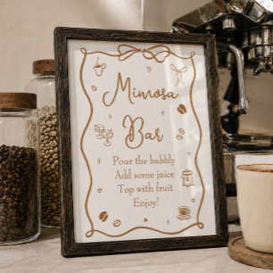 Love is Brewing Coffee Bridal Shower Mimosa Bar Poster