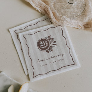 "Love is Brewing" Coffee Bridal Shower Napkin