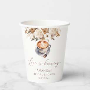 Love Is Brewing Coffee Bridal Shower  Paper Cups