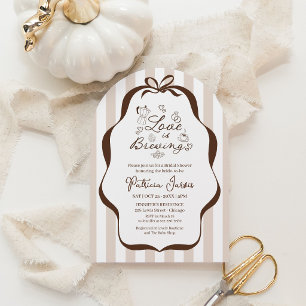 Love Is Brewing Coffee Bridal Shower QR Code Invitation