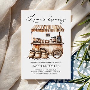 Love is Brewing Coffee Bridal Shower Rustic Invitation