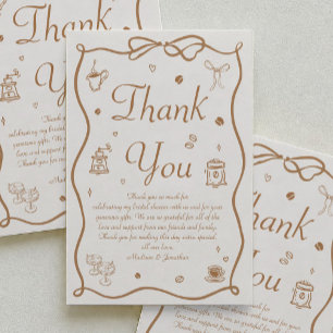 Love is Brewing Coffee Bridal Shower Thank You Card