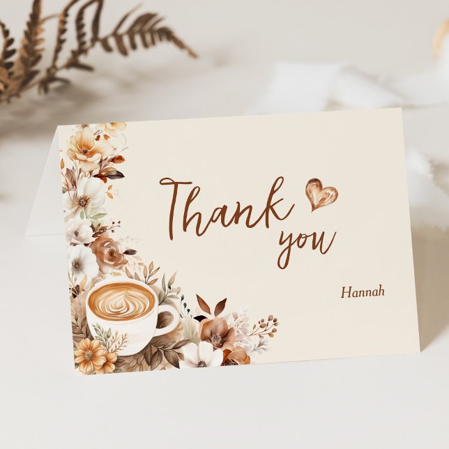 Love is Brewing Coffee Bridal Shower Thank You Card (Creator Uploaded)