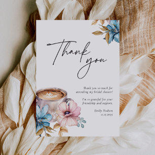 Love is Brewing Coffee Bridal Shower Thank You Card