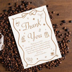 Love is Brewing Coffee Bridal Shower Thank You Card