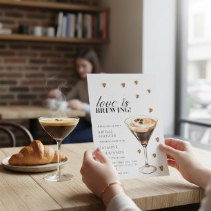 Love is Brewing Coffee Cocktail Bridal Shower Invitation