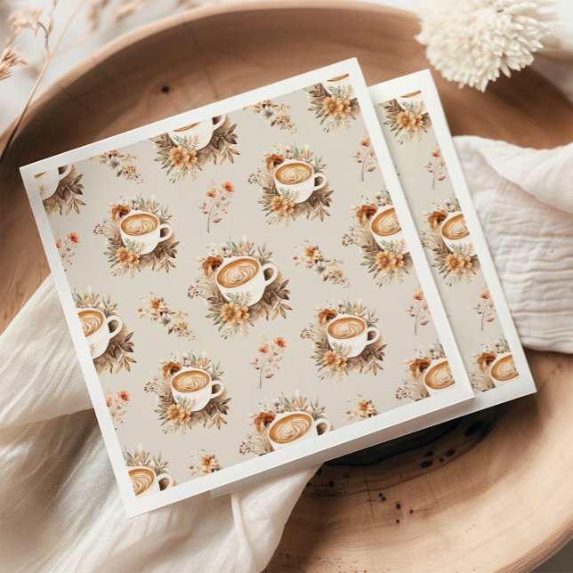 Love is Brewing Coffee Fall Bridal Shower Napkin (Creator Uploaded)