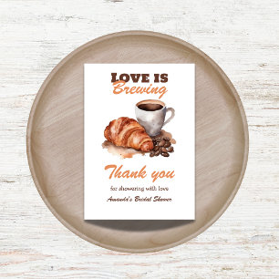 Love is Brewing Coffee French Bridal Shower Thank You Card