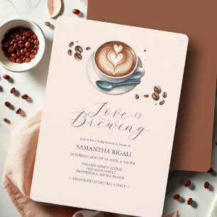 Love is Brewing Coffee Invitations Bridal Shower