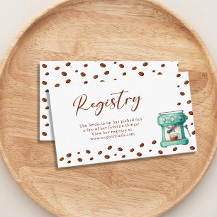 Love is Brewing Coffee Machine Registry Shower Enclosure Card