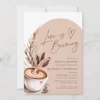 Love is Brewing Coffee Pampas Bridal Shower