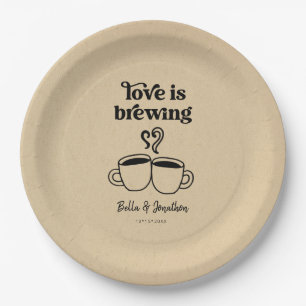 Love is Brewing Coffee /  Tea Napkin Paper Plate