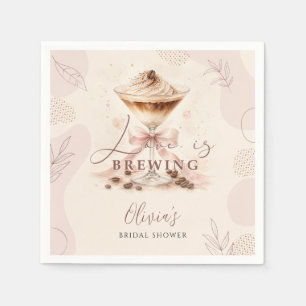Love is Brewing Coffee Themed Bridal Shower Napkin