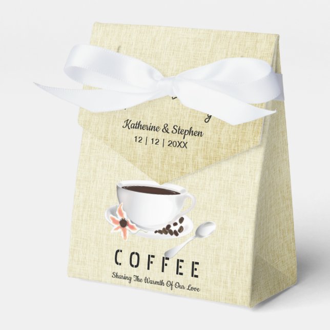 Love Is Brewing Coffee Wedding Favour Box (Front Side)