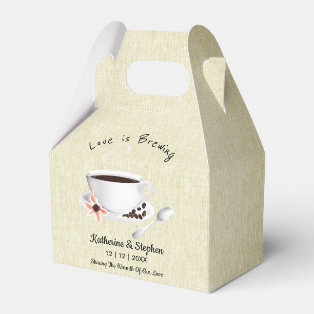 Love Is Brewing Coffee Wedding Favour Favour Box (Front Side)