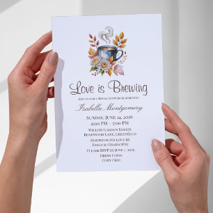 Love Is Brewing Cosy Fall Coffee Bridal Shower Invitation