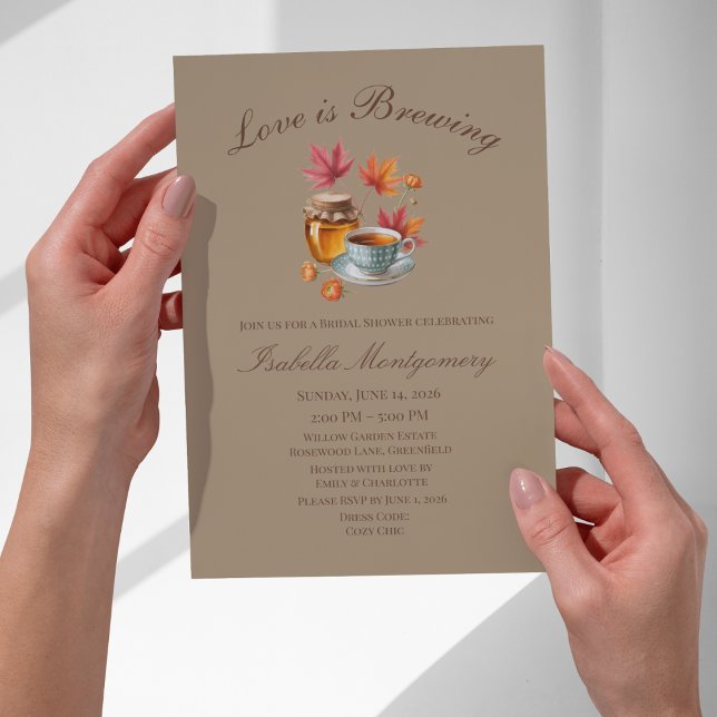 Love Is Brewing Cosy Tea Bridal Shower Invitation (Love Is Brewing Cozy Tea Bridal Shower Invitations
)
