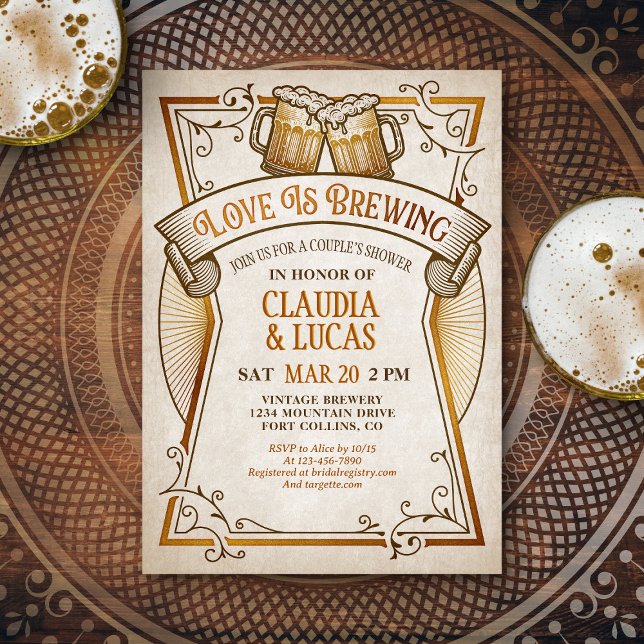 Love is Brewing Couple's Bridal Shower Invitation (Creator Uploaded)