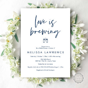 Love is brewing, Elegance Bridal Shower Beer Party Invitation
