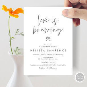 Love is brewing, Elegance Bridal Shower Beer Party Invitation