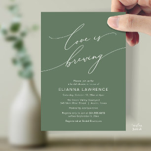 Love is Brewing Elegant Bridal Shower Brewery Invitation