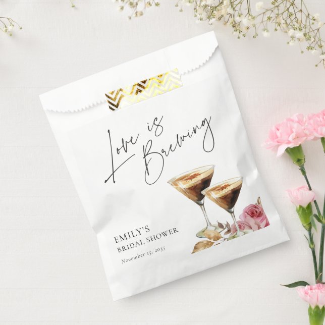 Love is Brewing Elegant Bridal Shower Favour Bag (Sealed)