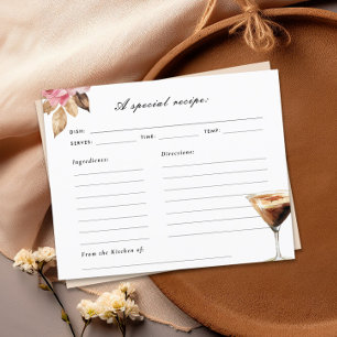 Love is Brewing Elegant Bridal Shower Recipe Card