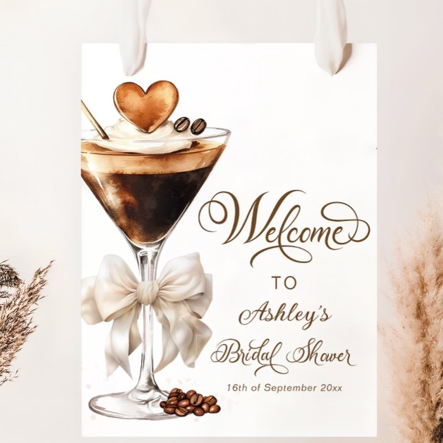 Love Is Brewing Elegant Modern Bridal Shower Poster (Creator Uploaded)