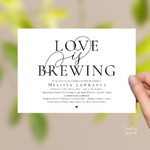 Love Is Brewing Elegant Script Bridal Shower Invitation