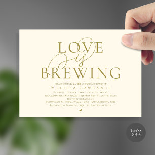 Love Is Brewing Elegant Script Bridal Shower Invitation