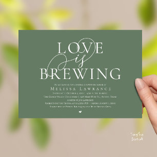 Love Is Brewing Elegant Script Bridal Shower Invitation