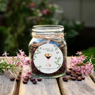 Love is Brewing   Espresso Martini Bridal Shower Classic Round Sticker