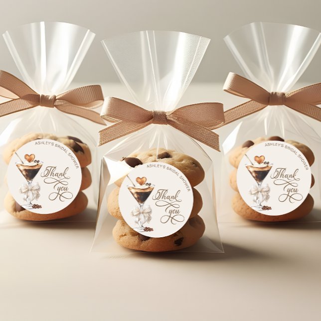 Love Is Brewing Espresso Martini Bridal Shower Classic Round Sticker (Creator Uploaded)