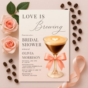 Love is Brewing Espresso Martini Bridal Shower Invitation