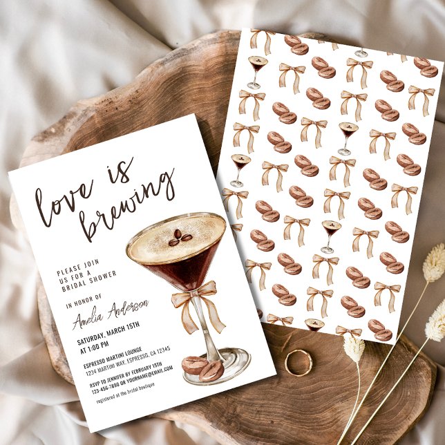 Love is Brewing Espresso Martini Bridal Shower Invitation (Creator Uploaded)
