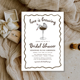 Love Is Brewing Espresso Martini Bridal Shower Invitation