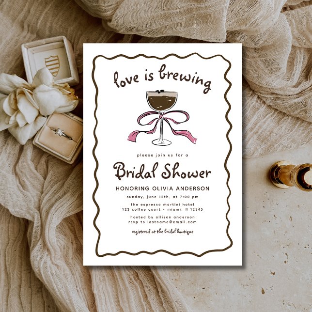 Love Is Brewing Espresso Martini Bridal Shower Invitation (Creator Uploaded)