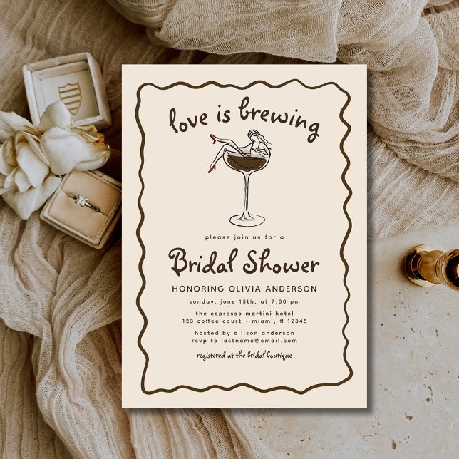 Love Is Brewing Espresso Martini Bridal Shower Invitation (Creator Uploaded)