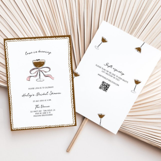 Love Is Brewing Espresso Martini Bridal Shower Invitation (Creator Uploaded)