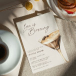 Love is Brewing Espresso Martini Bridal Shower Invitation<br><div class="desc">Indulge in Romance with our Love is Brewing Espresso Martini Bridal Shower Invitation! Attention all coffee-martini loving brides-to-be! Dive into the delightful world of our Love is Brewing Espresso Martini Bridal Shower Invitation, where love and caffeine unite in perfect harmony. With its elegant design and customisable details, our invitation allows...</div>