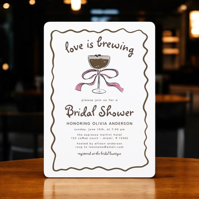 Love Is Brewing Espresso Martini Bridal Shower Invitation (Creator Uploaded)